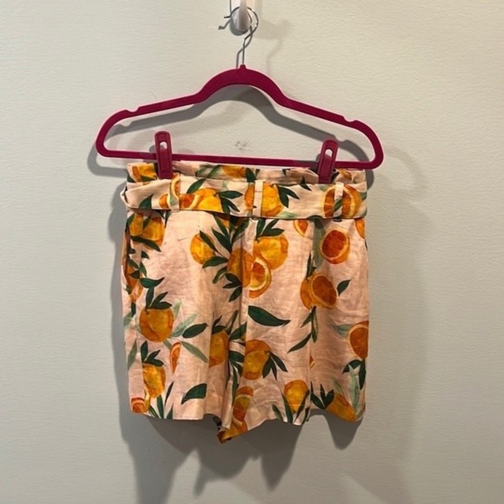 Parker Carlo Orange Print Linen Shorts 6 NWOT - Picture 5 of 5